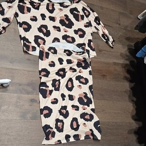 Leopard Print Skirt Set